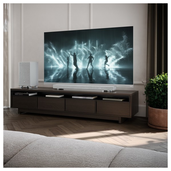 Sharp Q Range Soundbar 3.1.2 Channel Soundbar with Wireless Subwoofer, Silver lifestyle 3