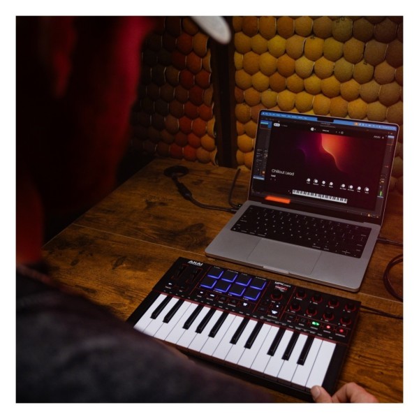 Akai Professional MPK Mini MK4 Compact MIDI Keyboard & Pad Controller, Black - Lifestyle