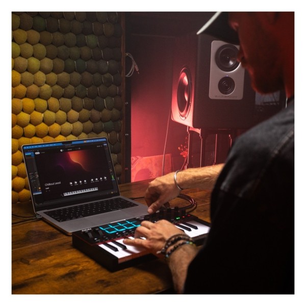Akai Professional MPK Mini MK4 Compact MIDI Keyboard & Pad Controller, Black - Lifestyle 3