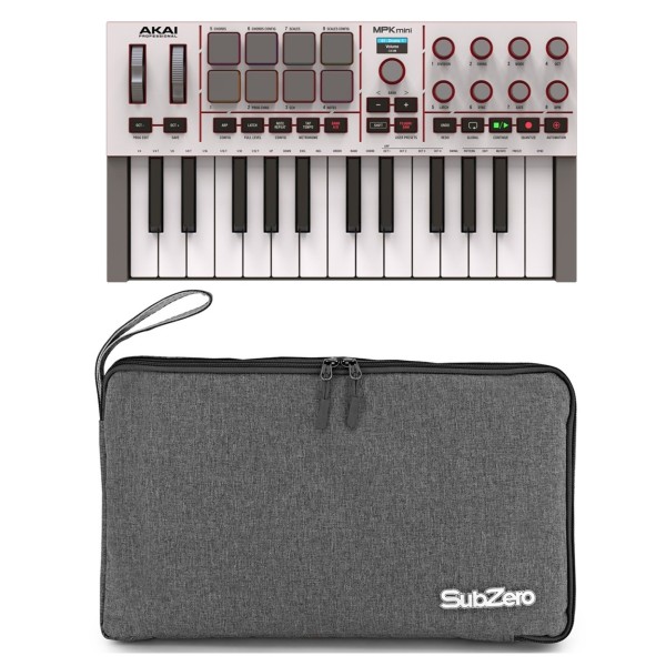 Akai Professional MPK Mini MK4 MIDI Keyboard, Grey with Subzero Bag - Bundle
