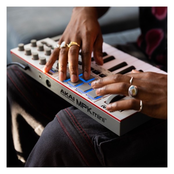 Akai Professional MPK Mini MK4 Compact MIDI Keyboard & Pad Controller, Grey - Lifestyle 5
