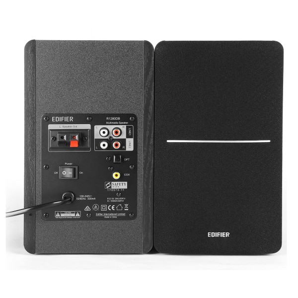Edifier R1280DB Active 2.0 Bluetooth Bookshelf Speaker Set, Black - rear 