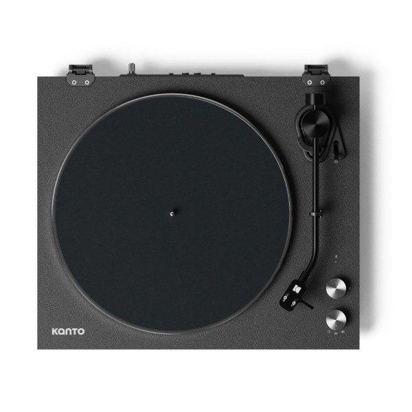 Kanto OBI3 Turntable with Bluetooth, Matte Black - Top Down