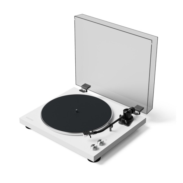 Kanto OBI3 Turntable with Bluetooth, Matte White - Angled