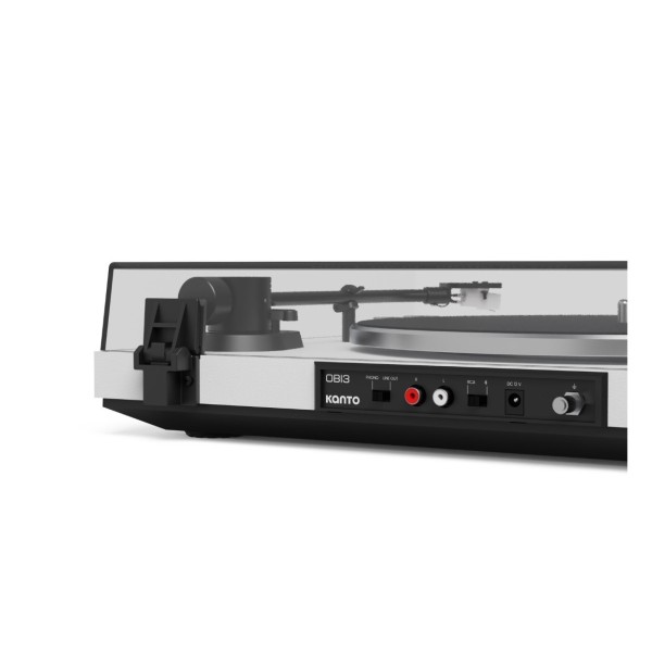 Kanto OBI3 Turntable with Bluetooth, Matte White - Rear Detail