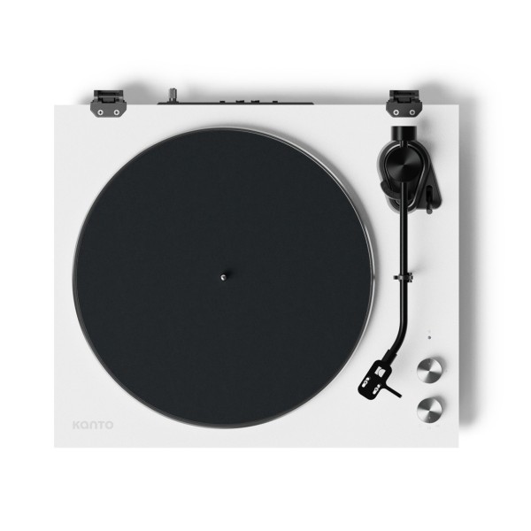 Kanto OBI3 Turntable with Bluetooth, Matte White - Top Down