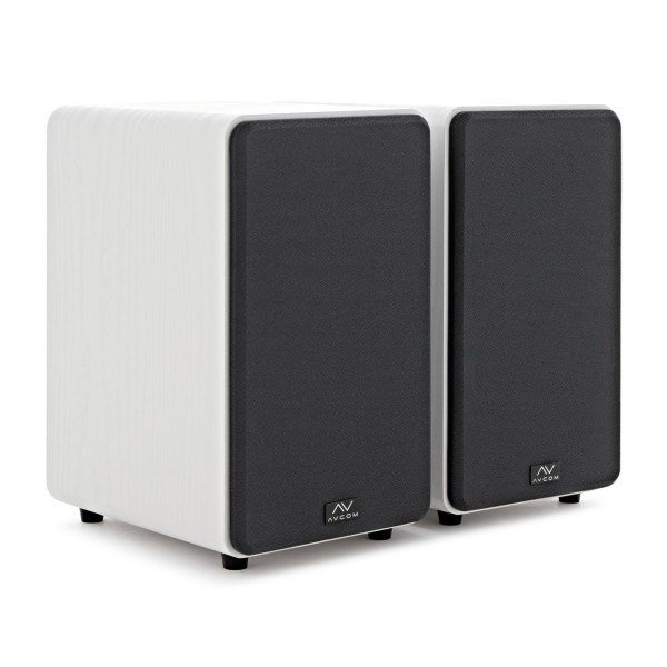 AVCOM Active Bookshelf Speaker Pair, White - Angled