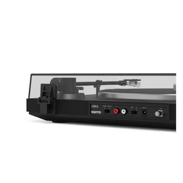 Kanto OBI3 Bluetooth Record Player, Matte Black - Rear Detail