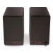 SHARP CP-SS30 Bookshelf Speakers (Pair), Brown - High angle, front with grilles attached