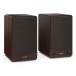 SHARP CP-SS30 Bookshelf Speakers (Pair), Brown - Angled, grilles attached