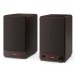 SHARP CP-SS30 Bookshelf Speakers (Pair), Brown - Angled, grilles attached