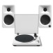 Kanto OBI3 Turntable with Kanto Ora Speakers, Matte White