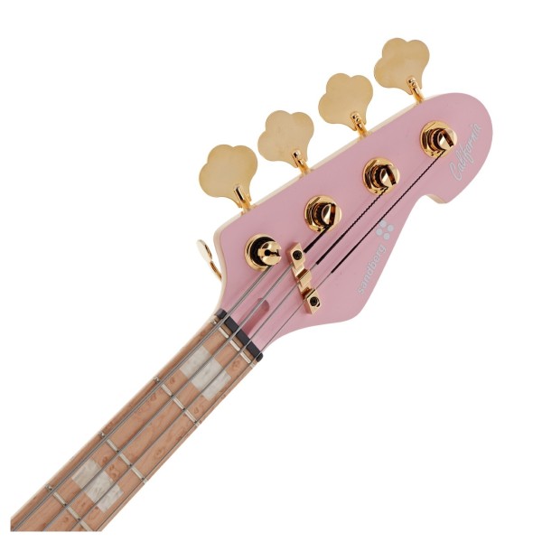 Sandberg California II V-TM Ida Nielsen signature Bass, Soft Aged Custom Pink - headstock
