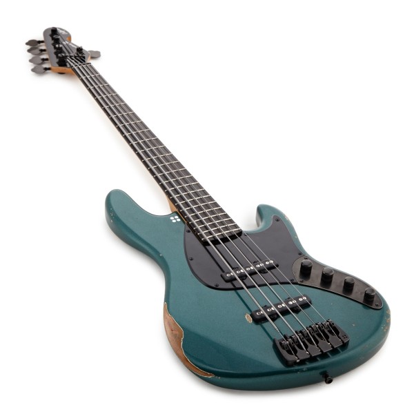 Sandberg California TT Greenline 5-String Bass, Hardcore Reserved Aged British Racing Green - angled shot