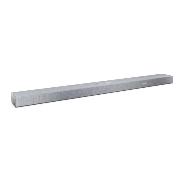 Sharp Q Range Soundbar 5.1.2 Channel Soundbar with Wireless Subwoofer, Silver- bar angle