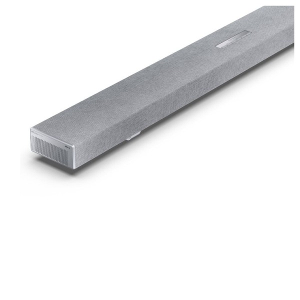 Sharp Q Range Soundbar 5.1.2 Channel Soundbar with Wireless Subwoofer, Silver - bar end 