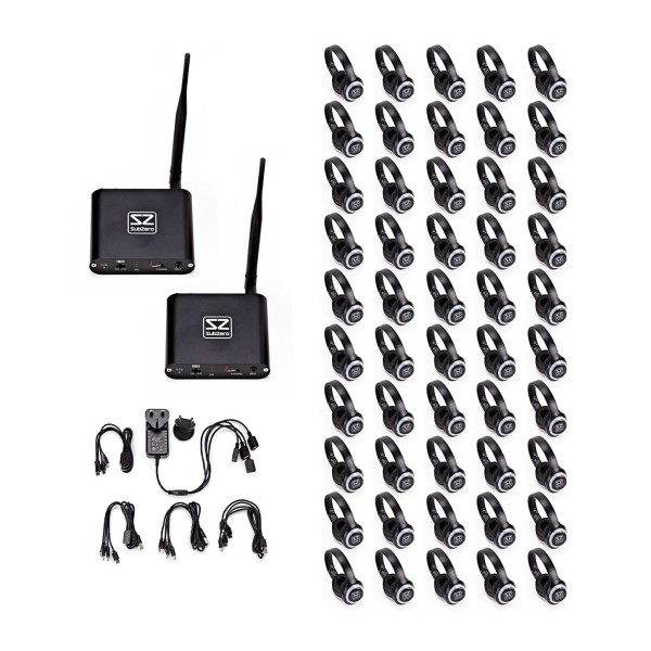 SubZero UHF Silent Disco System, 50 Pack