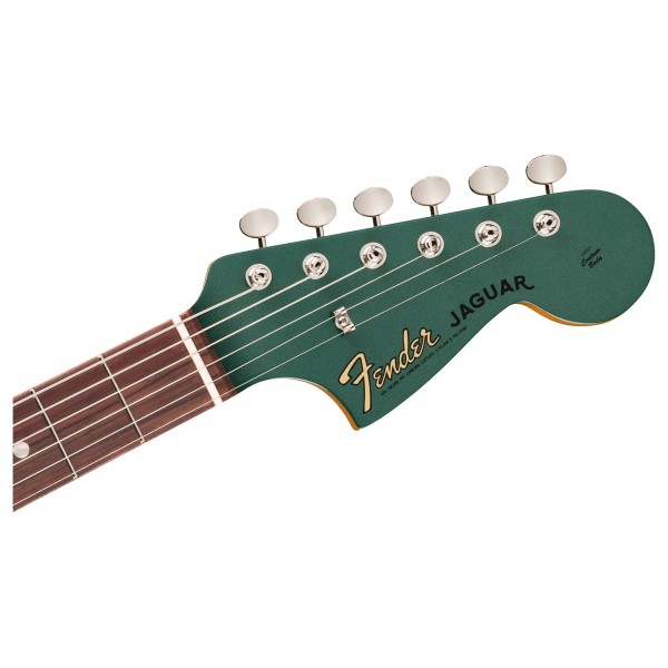 Fender Vintera III Mid '60s Jaguar RW, Sherwood Green Metallic - headstock