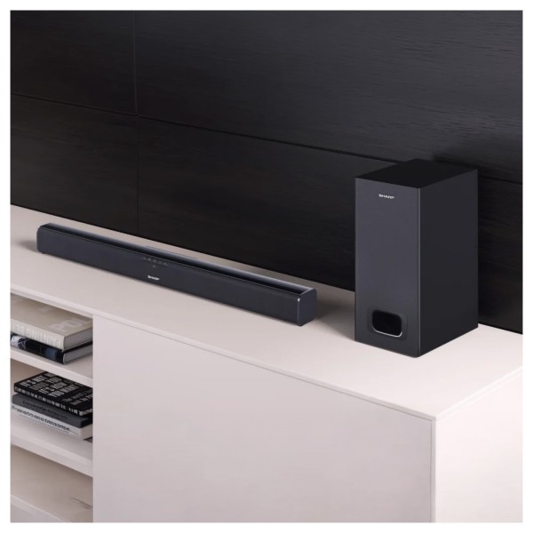 Sharp SB110 Soundbar with Wired Subwoofer lifestyle 