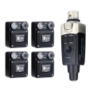 Xvive U45R4 5.8GHz Wireless In-Ear Monitor System with 4 Receivers, Black
