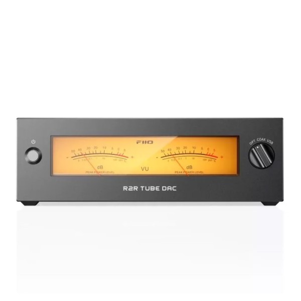 FiiO WARMER Desktop R2R Tube Buffer and DAC, Black - front 