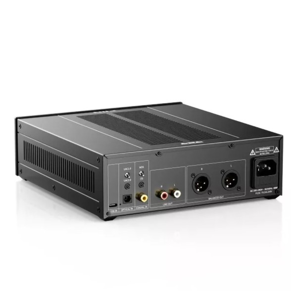 FiiO WARMER Desktop R2R Tube Buffer and DAC, Black -rear 