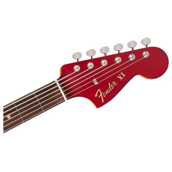 Fender Vintera III Early '60s Bass VI RW, Candy Apple Red - headstock