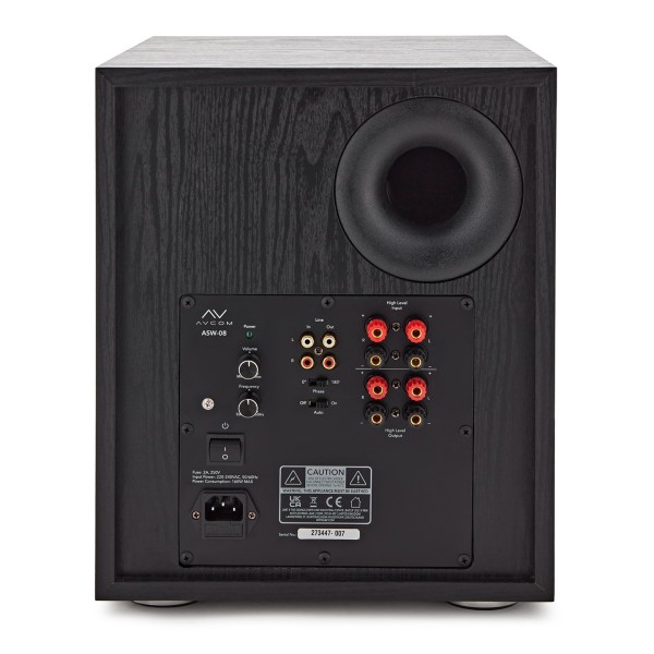 AVCOM 8" Active Subwoofer, Black