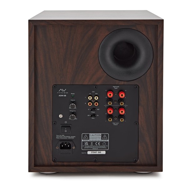 AVCOM 8" Active Subwoofer, Walnut