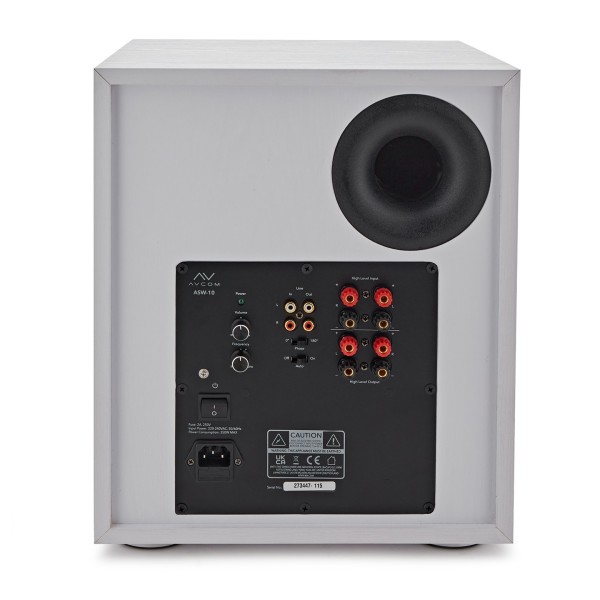 AVCOM 10" Active Subwoofer, White