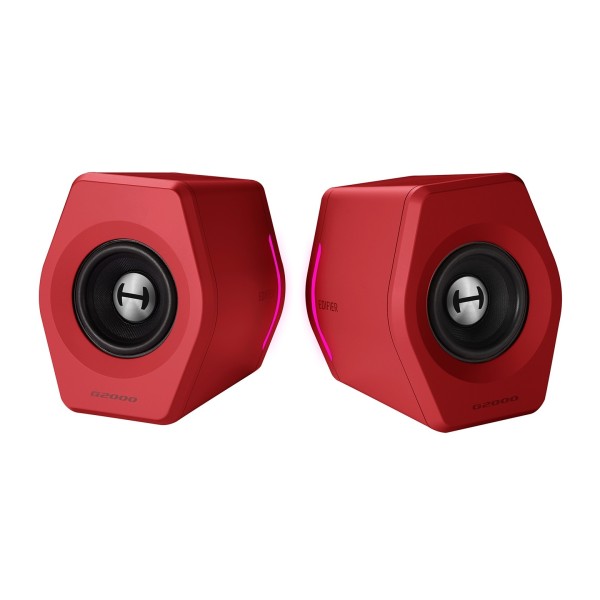 Edifier G2000 2.0 Bluetooth Gaming Speakers With RGB Lighting, Red - other outer angle 