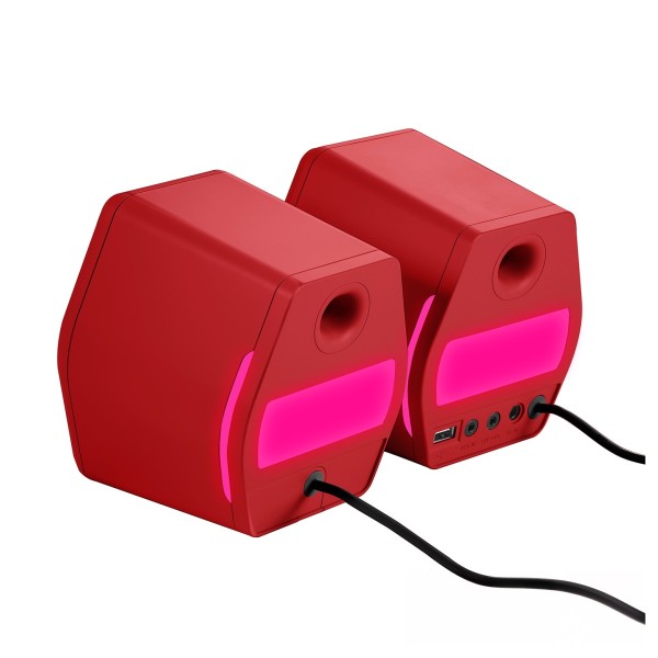 Edifier G2000 2.0 Bluetooth Gaming Speakers With RGB Lighting, Red - rear 