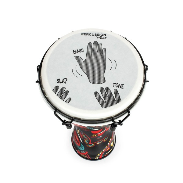 Percussion Plus Slap Djembe, Mechanically Tuned, 10 inch Head, Carnival 4