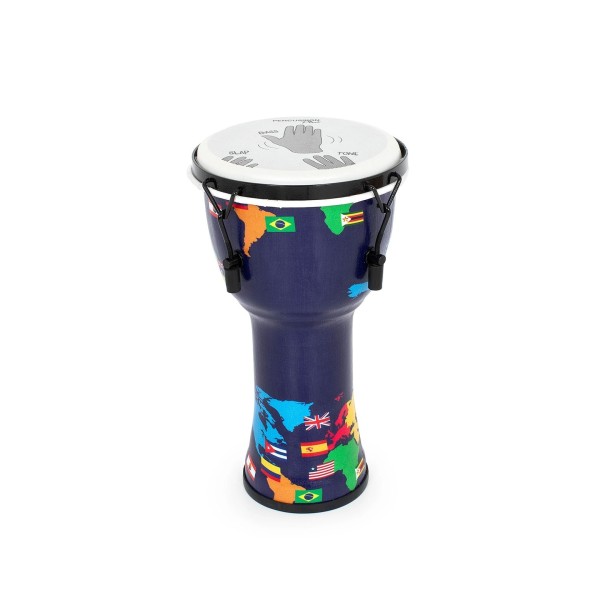 Percussion Plus Slap Djembe, Mechanically Tuned, 8 inch Head, World Map 8