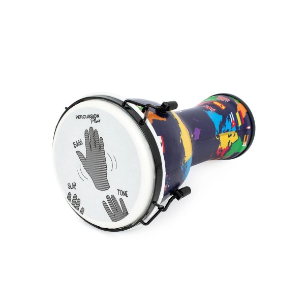 Percussion Plus Slap Djembe, Mechanically Tuned, 10 inch Head, World Map 2