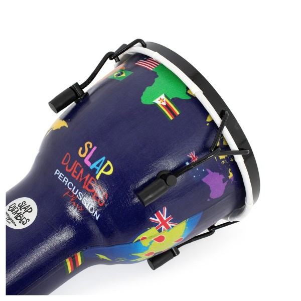 Percussion Plus Slap Djembe, Mechanically Tuned, 10 inch Head, World Map 3