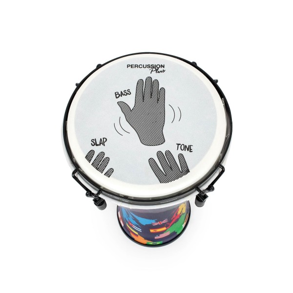 Percussion Plus Slap Djembe, Mechanically Tuned, 10 inch Head, World Map 4