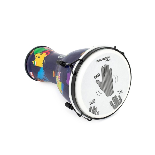 Percussion Plus Slap Djembe, Mechanically Tuned, 10 inch Head, World Map 9