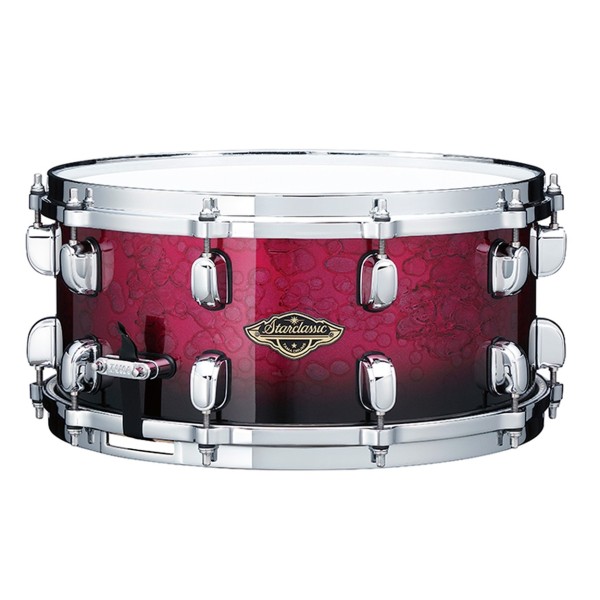 Tama 14 x 6.5'' Walnut Birch Snare Drum, Molten Raspberry Fade