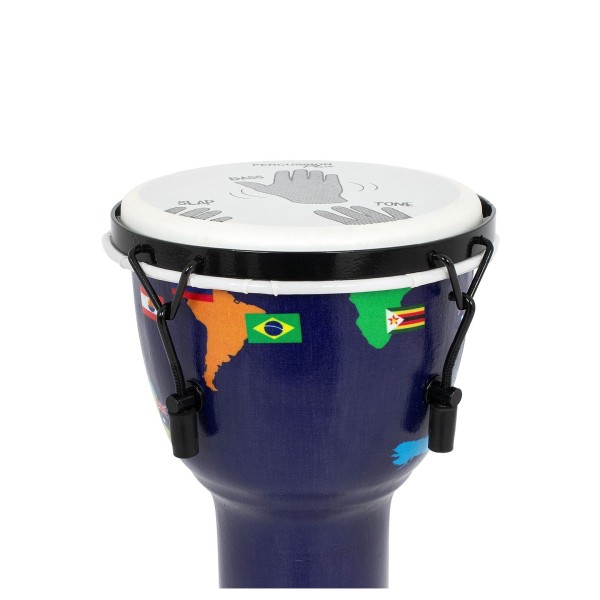 Percussion Plus Slap Djembe, Mechanically Tuned, 12 inch Head, World Map 6
