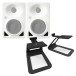 Neumann KH 80 DSP Studio Monitors  With Kanto Stands, White - Bundle