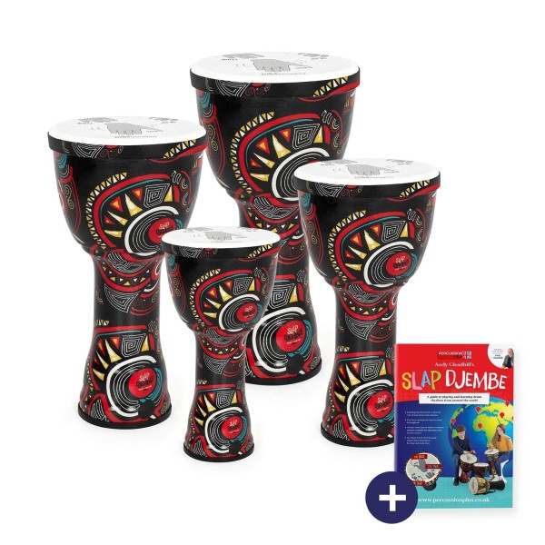 Percussion Plus Slap Djembe Pack, Pre-Tuned, 4 Mixed Player Pack, Carnival 1