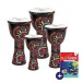 Percussion Plus Slap Djembe Pack, Pre-Tuned, 4 Mixed Player Pack, Carnival 1