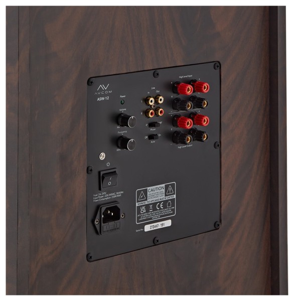 AVCOM 12" Active Subwoofer, Walnut