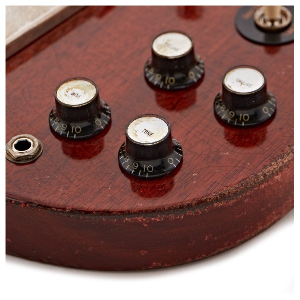 Gibson Custom Murphy Lab 1964 SG Standard Reissue Maestro Vibrola Heavy Aged, Faded Cherry #505434 - controls