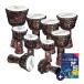 Percussion Plus Slap Djembe Pack, Rope Tuned, 10 Pack, Mixed Sizes, Carnival