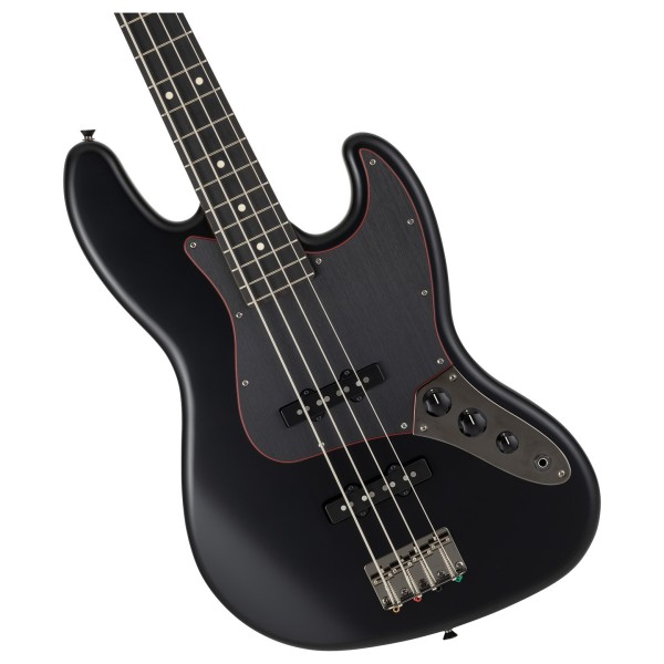 Fender Made in Japan Limited Hybrid II Jazz Bass Noir RW, Black - hardware