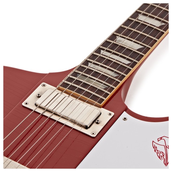 Gibson Custom 1963 Firebird V Maestro Vibrola Ultra Light Aged, Ember Red #407713 - upper frets