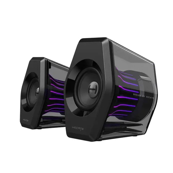 Edifier G2000 PRO 2.0 Bluetooth Gaming Speakers With RGB Lighting, Black - face out 