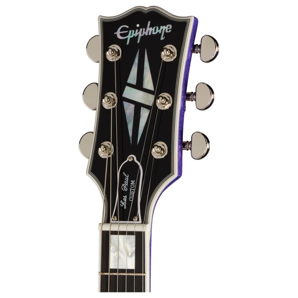 Epiphone Les Paul Custom Inspired By Gibson, Amethyst Sparkle - headstock